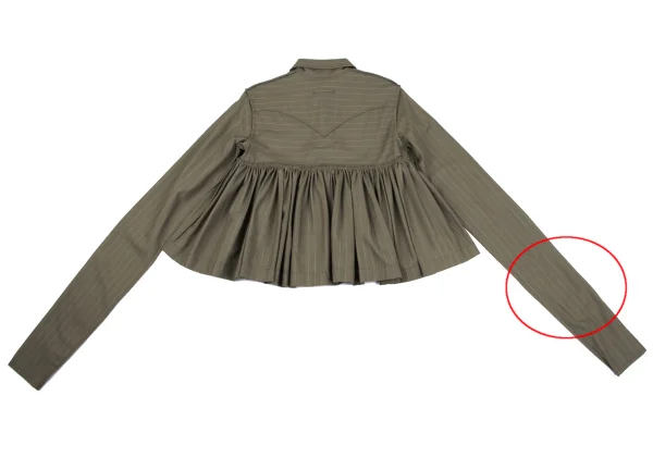 Jean Paul GAULTIER FEMME Gathered Ruffle Striped Blouse K-164536_013