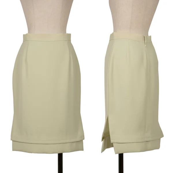Jean Paul GAULTIER FEMME Hem Zip Design Poly Skirt Beige 40 K-164538_001
