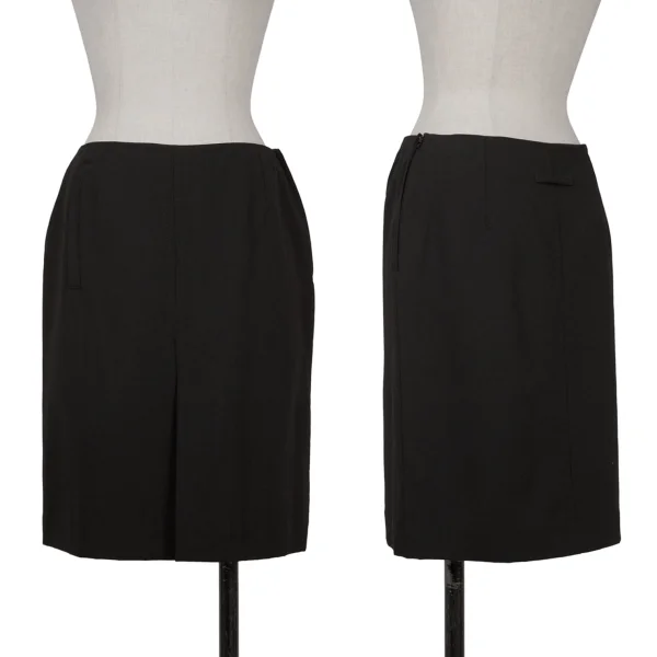 Jean Paul GAULTIER CLASSIQUE Wool Center Slit Skirt Black 40 K-164539_001