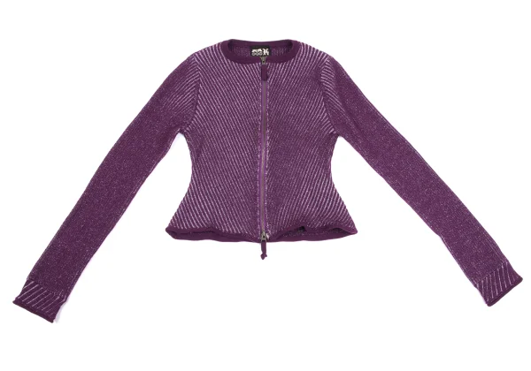 JPG by GAULTIER Wool Blend Lame Thread Zip Knit Cardigan K-164540_002