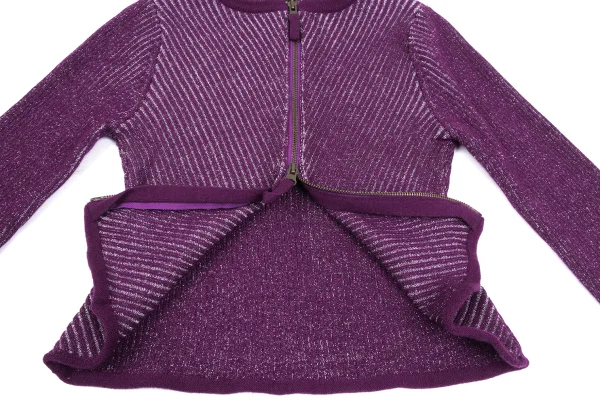 JPG by GAULTIER Wool Blend Lame Thread Zip Knit Cardigan K-164540_008