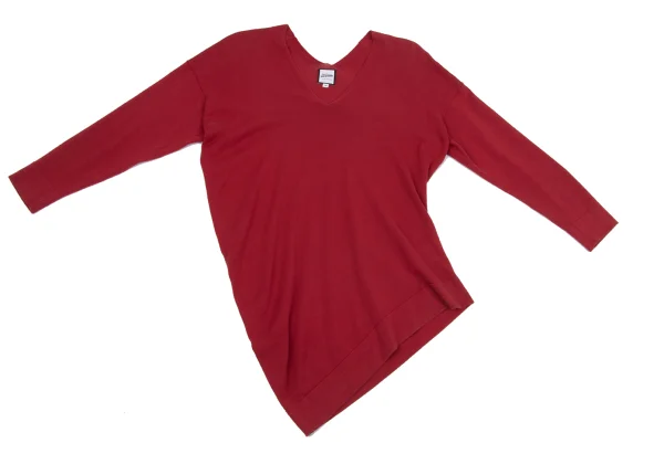 Jean Paul GAULTIER FOR SEPT PREMIERES Cotton Asymmetry V-neck Knit K-164543_002