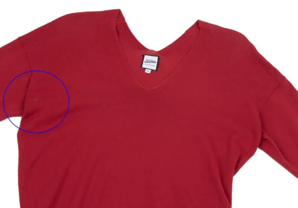 Jean Paul GAULTIER FOR SEPT PREMIERES Cotton Asymmetry V-neck Knit K-164543_003