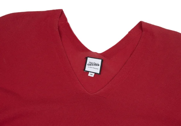 Jean Paul GAULTIER FOR SEPT PREMIERES Cotton Asymmetry V-neck Knit K-164543_005