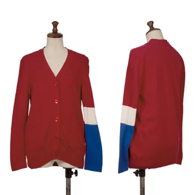 Jean Paul GAULTIER FOR SEPT PREMIERES Tricolor Sleeves Cotton Knit Cardigan