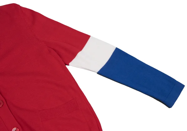 Jean Paul GAULTIER FOR SEPT PREMIERES Tricolor Sleeves Cotton Knit Cardigan K-164544_005