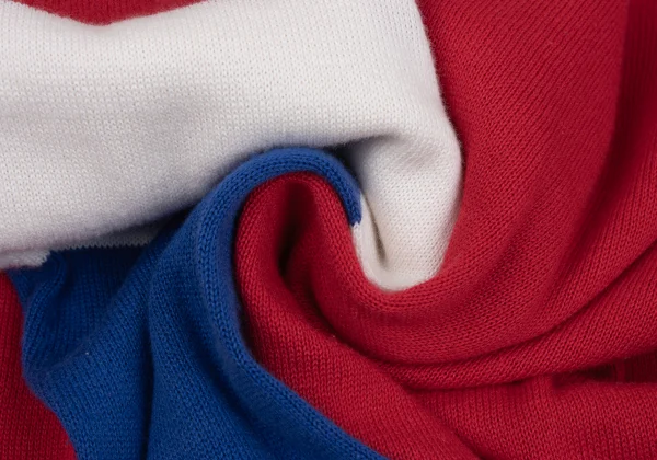 Jean Paul GAULTIER FOR SEPT PREMIERES Tricolor Sleeves Cotton Knit Cardigan K-164544_012