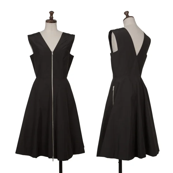 Jean Paul GAULTIER FOR SEPT PREMIERES Cotton Nylon Sleeveless Zip Dress Black 38 K-164547_001