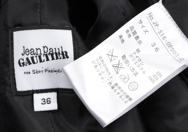 Jean Paul GAULTIER FOR SEPT PREMIERES Cotton Nylon Sleeveless Zip Dress K-164547_014