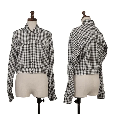 Jean Paul GAULTIER FOR SEPT PREMIERES Gingham Check Short Trucker Jacket