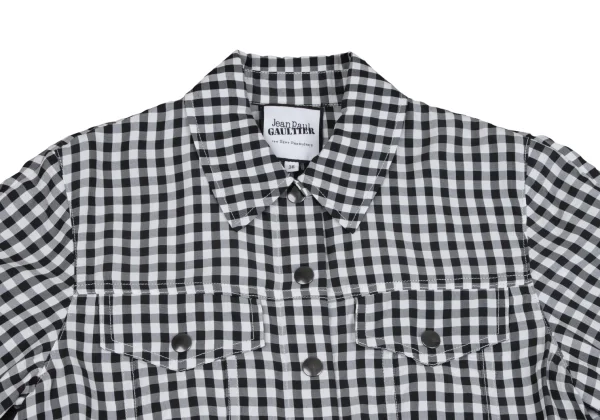 Jean Paul GAULTIER FOR SEPT PREMIERES Gingham Check Short Trucker Jacket K-164548_003
