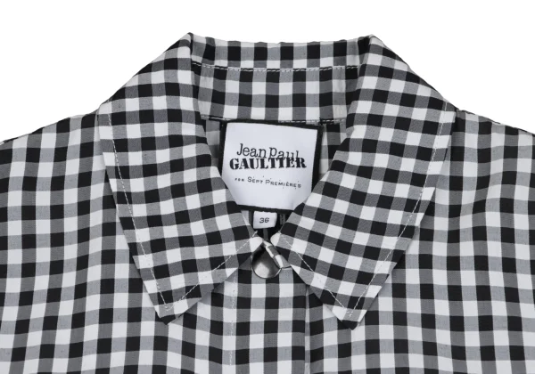 Jean Paul GAULTIER FOR SEPT PREMIERES Gingham Check Short Trucker Jacket K-164548_004