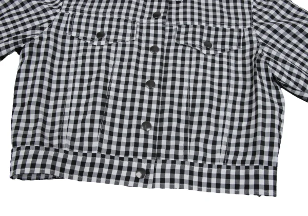 Jean Paul GAULTIER FOR SEPT PREMIERES Gingham Check Short Trucker Jacket K-164548_009