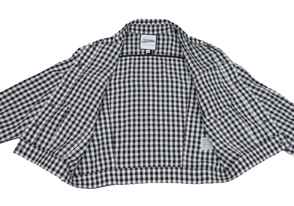 Jean Paul GAULTIER FOR SEPT PREMIERES Gingham Check Short Trucker Jacket K-164548_011