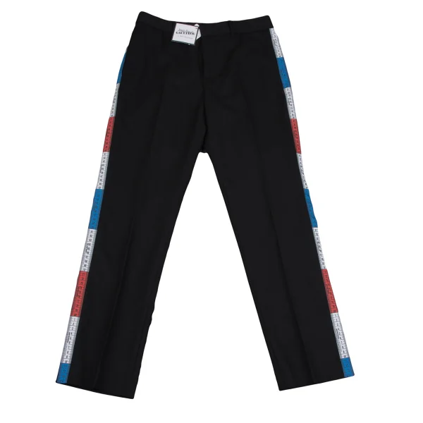 Jean Paul GAULTIER FOR SEPT PREMIERES Wool Side Major Straight Pants Black 38 K-164550_001