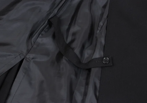 ジャンポールゴルチエ フォー セットプルミエJean Paul GAULTIER FOR SEPT PREMIERES ウールプリーツラップスカート 黒38 K-164551_008