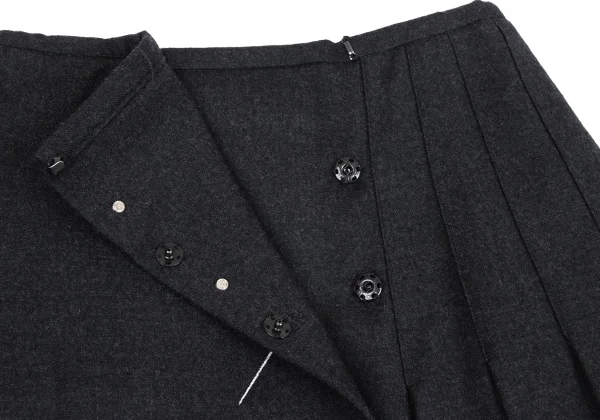 Jean Paul GAULTIER FOR SEPT PREMIERES Wool Stretch Pleats Wrap Skirt K-164552_005