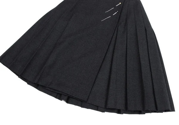 Jean Paul GAULTIER FOR SEPT PREMIERES Wool Stretch Pleats Wrap Skirt K-164552_006