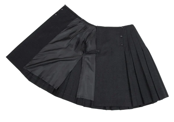 Jean Paul GAULTIER FOR SEPT PREMIERES Wool Stretch Pleats Wrap Skirt K-164552_007