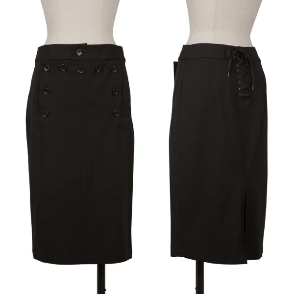 Jean Paul GAULTIER FOR SEPT PREMIERES Back Lace-up Skirt Black 36 K-164553_001