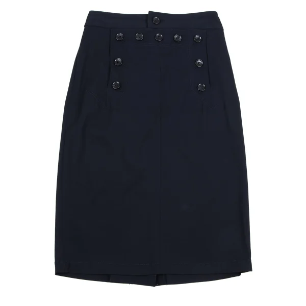 ジャンポールゴルチエ フォー セットプルミエJean Paul GAULTIER FOR SEPT PREMIERES レーヨンポリバックレースアップスカート 紺36 K-164554_002