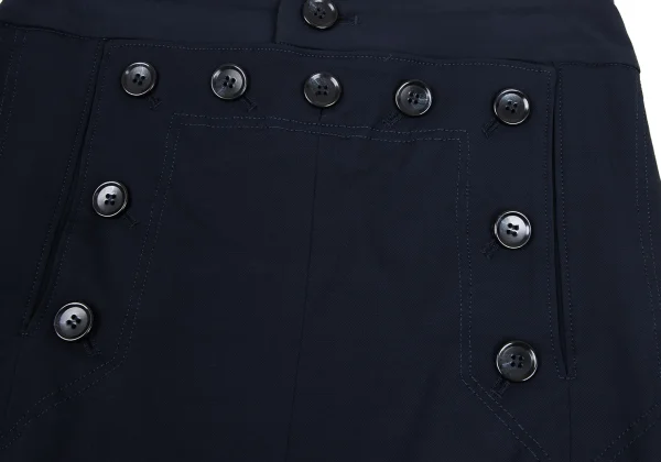 ジャンポールゴルチエ フォー セットプルミエJean Paul GAULTIER FOR SEPT PREMIERES レーヨンポリバックレースアップスカート 紺36 K-164554_005