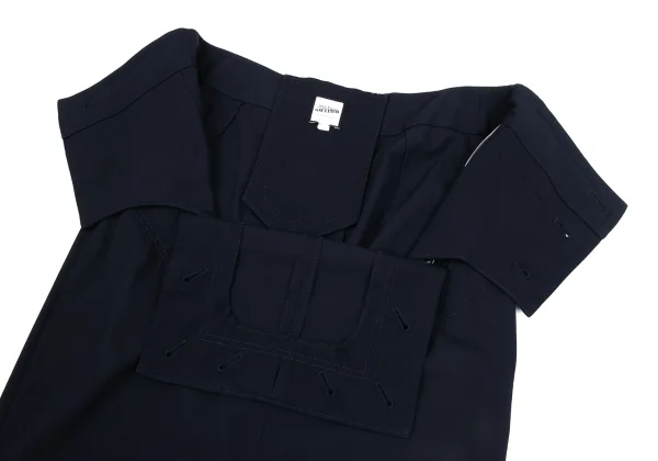 ジャンポールゴルチエ フォー セットプルミエJean Paul GAULTIER FOR SEPT PREMIERES レーヨンポリバックレースアップスカート 紺36 K-164554_007