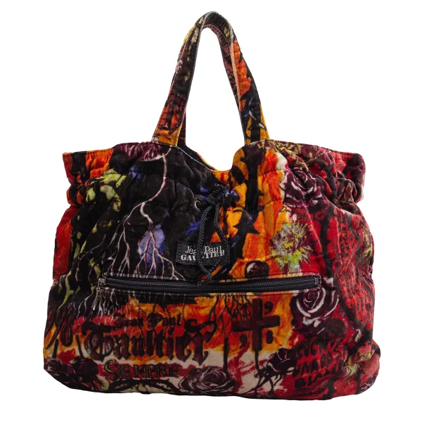 Jean Paul GAULTIER Graphic Printed Velour Tote Bag K-164555_002