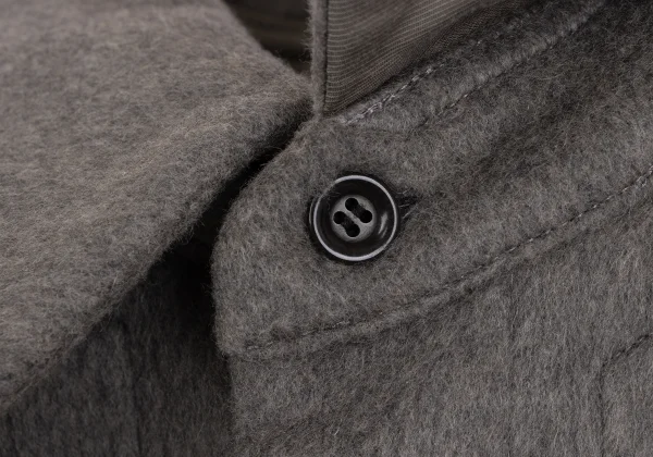 Y's PINK Cashmere Blend Wool Brushed Poncho Coat K-164563_005