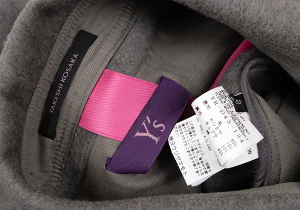 Y's PINK Cashmere Blend Wool Brushed Poncho Coat K-164563_014