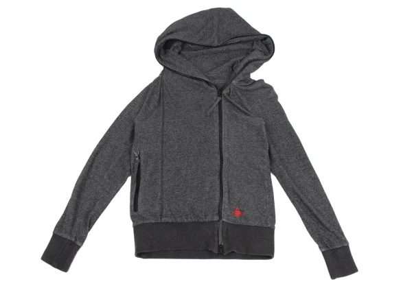 ヴィヴィアンウエストウッド レッドレーベルVivienne Westwood Red Label コットンポイント刺繍ダブルジップパーカー グレー2 K-164565_002