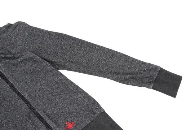 ヴィヴィアンウエストウッド レッドレーベルVivienne Westwood Red Label コットンポイント刺繍ダブルジップパーカー グレー2 K-164565_005
