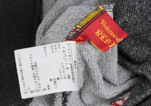ヴィヴィアンウエストウッド レッドレーベルVivienne Westwood Red Label コットンポイント刺繍ダブルジップパーカー グレー2 K-164565_017