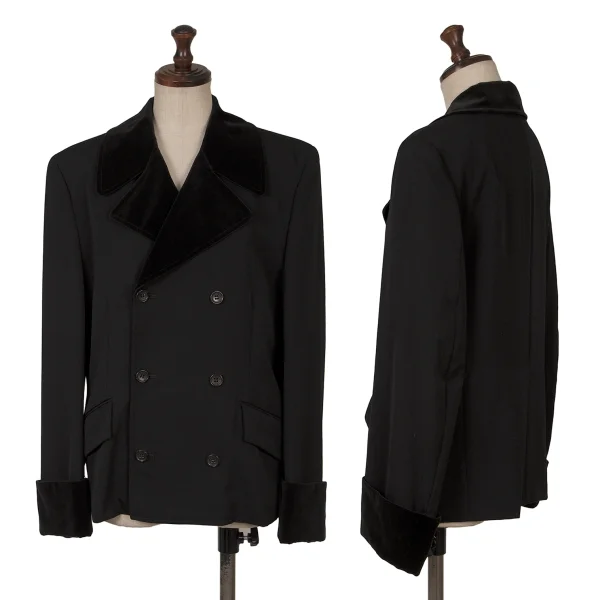 tricot COMME des GARCONS Wool Velour Switching Jacket Black M K-164573_001
