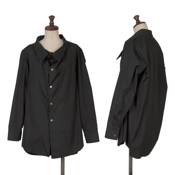 コムデギャルソンCOMME des GARCONS ワイドネックレギュラーカラーシャツ 黒M位