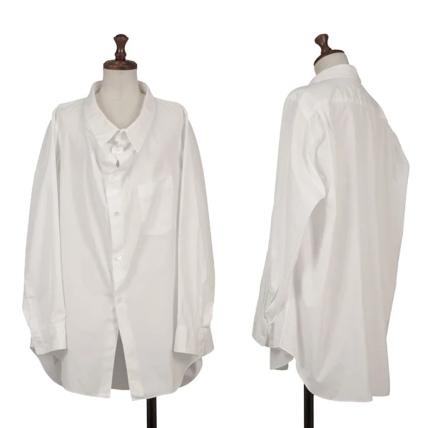 COMME des GARCONS Wide Neck Regular Collar Shirt White S-M K-164578_001