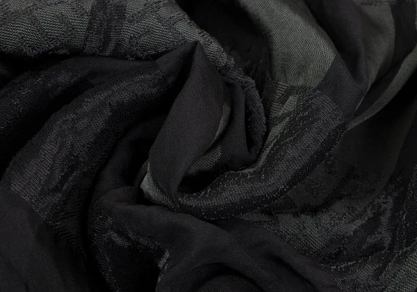 COMME des GARCONS Poly Rayon Check Jacquard Gather Skirt K-164580_011