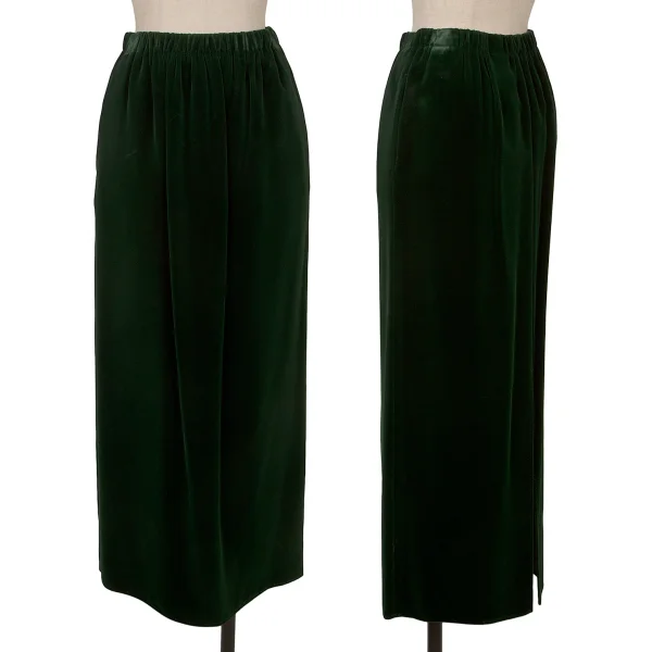 COMME des GARCONS Velour Slit Skirt Green S-M K-164582_001
