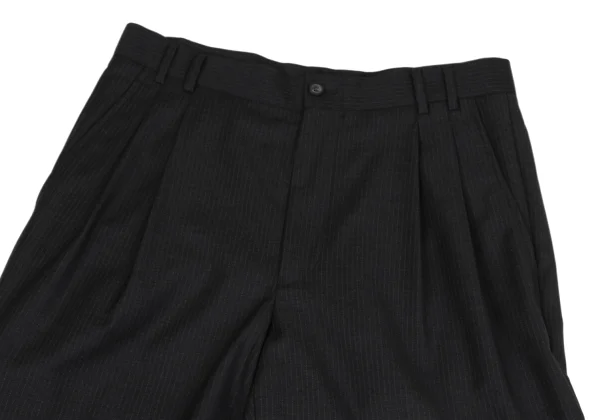 GIANNI VERSACE Wool Pinstripe Tuck Pants K-164590_002