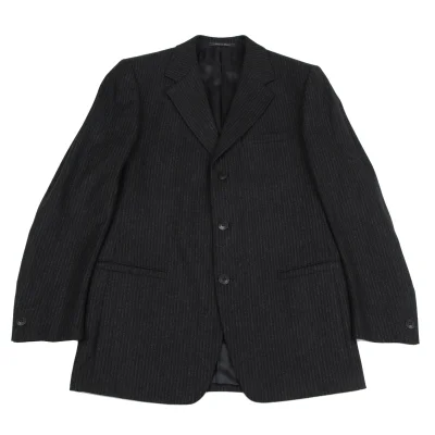 イスタンテistante シャドーストライプウールジャケット 濃グレー