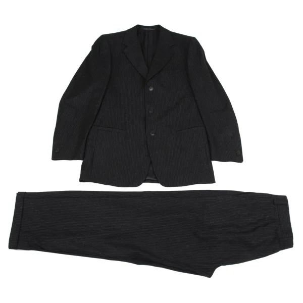 イスタンテistante シャドーストライプウールタックパンツ 濃グレー52 K-164596_011