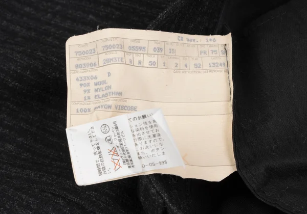 イスタンテistante シャドーストライプウールタックパンツ 濃グレー52 K-164596_012