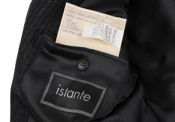 イスタンテistante シャドーストライプウールセットアップスーツ 濃グレー50 52 K-164597_011