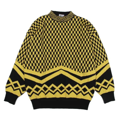 V2 BY VERSACE Geometric Wool Mock Neck Knit