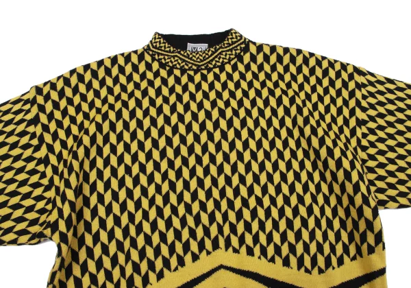V2 BY VERSACE Geometric Wool Mock Neck Knit K-164599_002