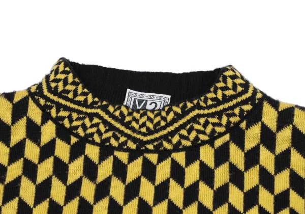V2 BY VERSACE Geometric Wool Mock Neck Knit K-164599_003