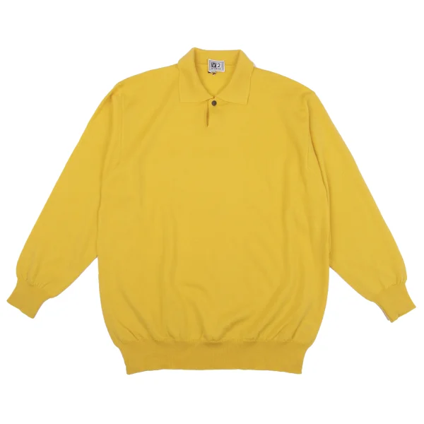 ヴェルサーチクラシックVERSACE CLASSIC V2 ウールメタルボタンポロニット 黄M