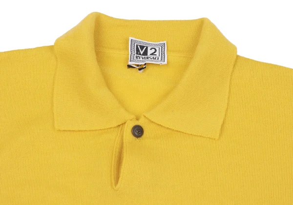 VERSACE CLASSIC V2 Wool Metal Button Polo Knit K-164601_003