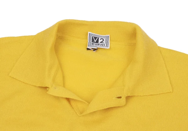 VERSACE CLASSIC V2 Wool Metal Button Polo Knit K-164601_005