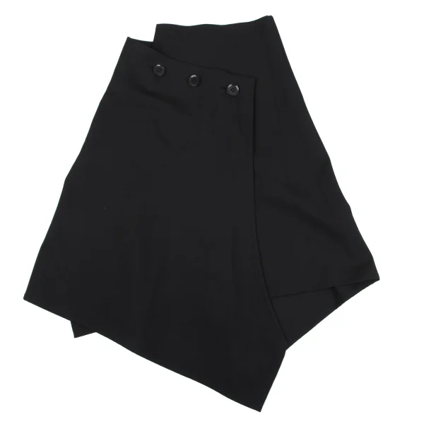 Yohji Yamamoto NOIR Wool Gaba Button Wrap Skirt K-164605_002